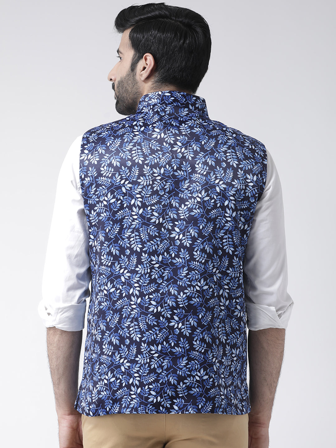 Hangup Men's Print Blend Formal Nehru Jacket