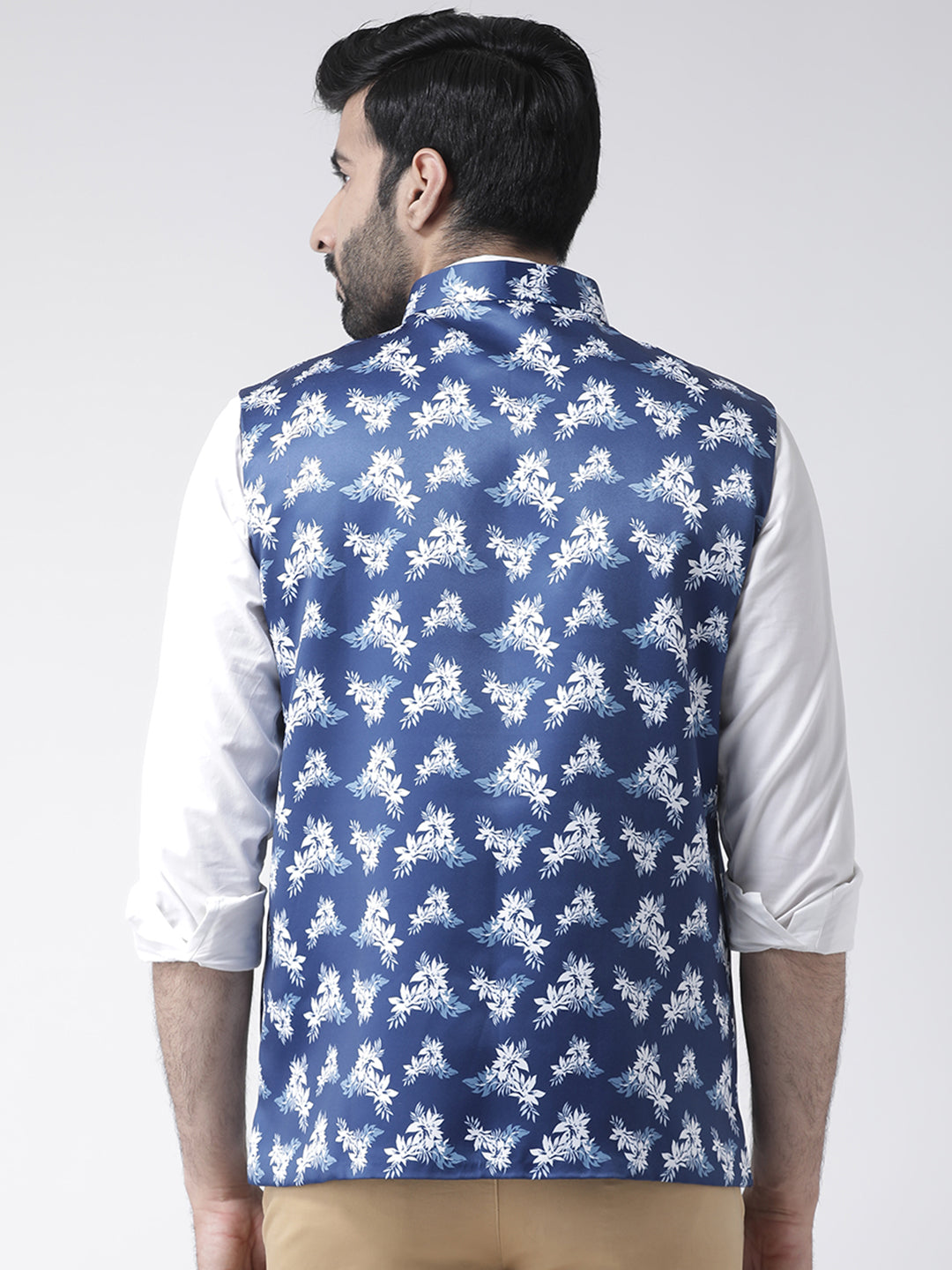 Hangup Men's Print Blend Formal Nehru Jacket