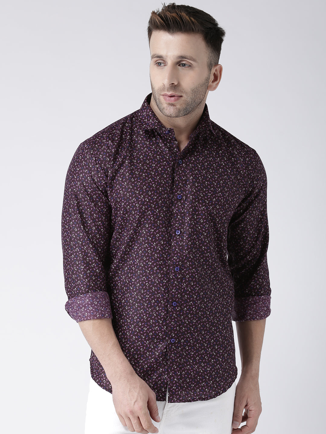 Hangup Men's Casual Printed Cotton Viscose Shirt