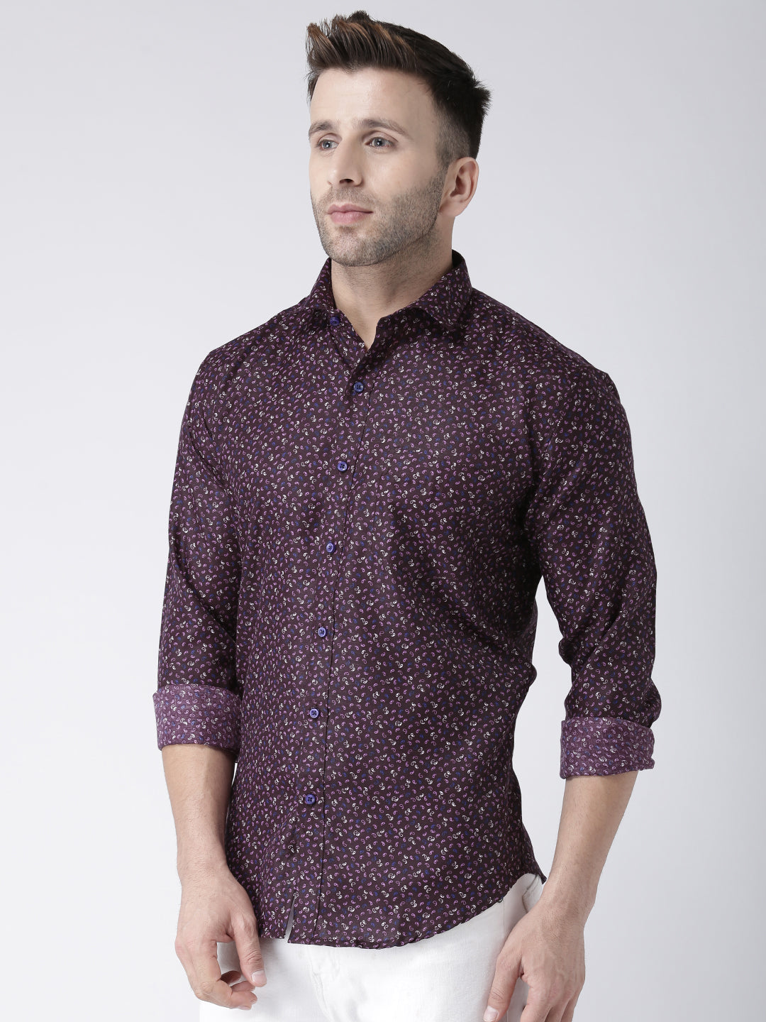 Hangup Men's Casual Printed Cotton Viscose Shirt