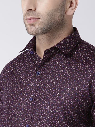 Hangup Men's Casual Printed Cotton Viscose Shirt