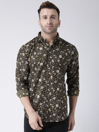 Hangup Men's Casual Printed Cotton Viscose Shirt