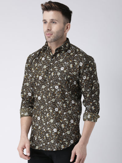 Hangup Men's Casual Printed Cotton Viscose Shirt