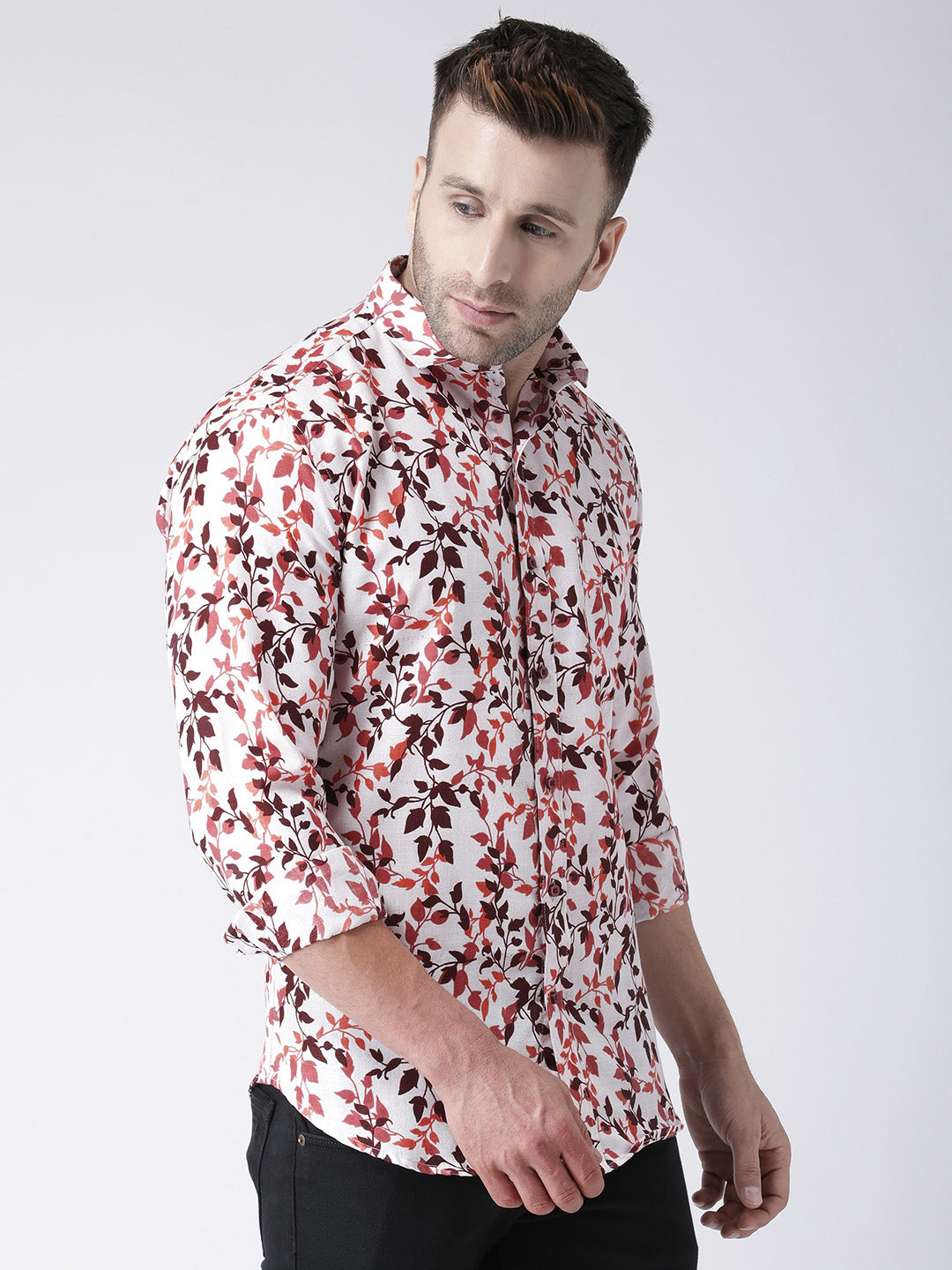 Hangup Men's Casual Printed Cotton Viscose Shirt