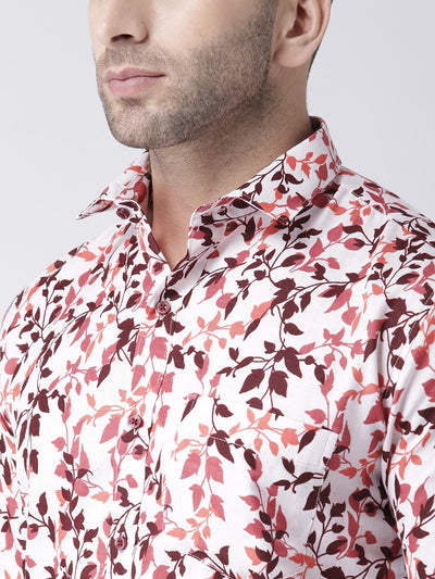 Hangup Men's Casual Printed Cotton Viscose Shirt