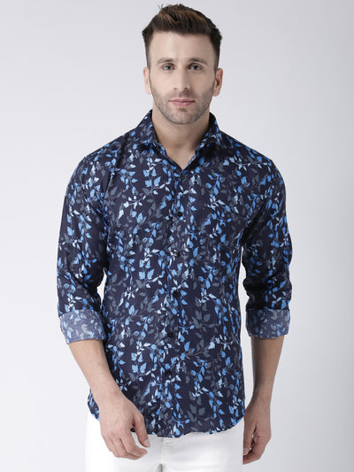 Hangup Men's Casual Printed Cotton Viscose Shirt