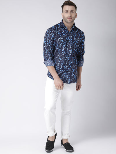 Hangup Men's Casual Printed Cotton Viscose Shirt