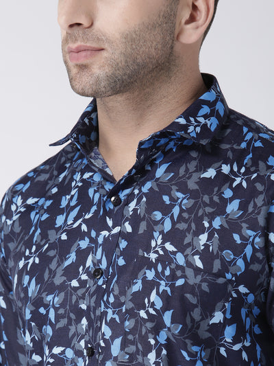 Hangup Men's Casual Printed Cotton Viscose Shirt