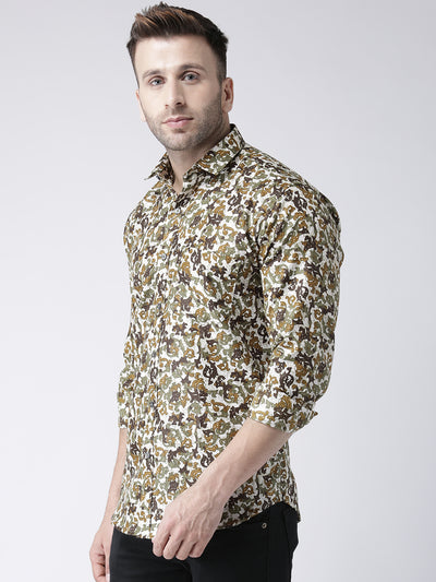 Hangup Men's Casual Printed Cotton Viscose Shirt