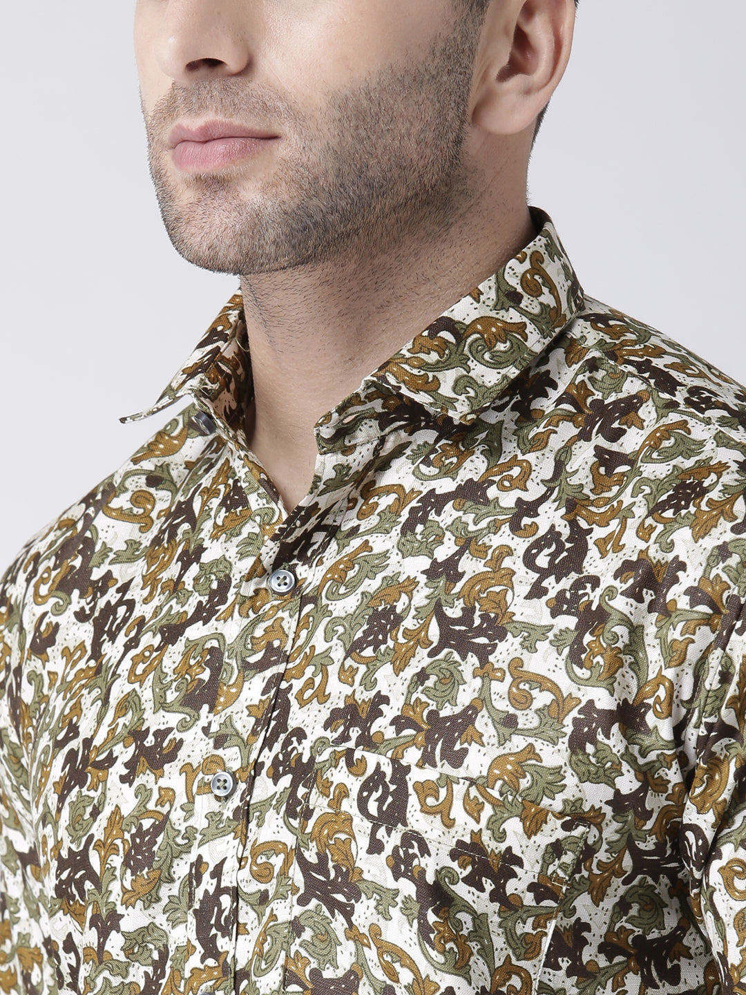 Hangup Men's Casual Printed Cotton Viscose Shirt