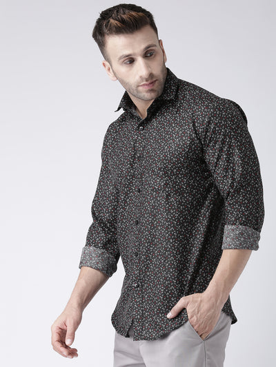 Hangup Men's Casual Printed Cotton Viscose Shirt