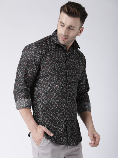 Hangup Men's Casual Printed Cotton Viscose Shirt