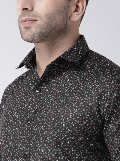 Hangup Men's Casual Printed Cotton Viscose Shirt