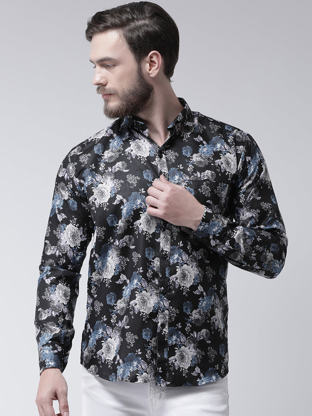 Hangup Men's Casual Printed Cotton Viscose Shirt