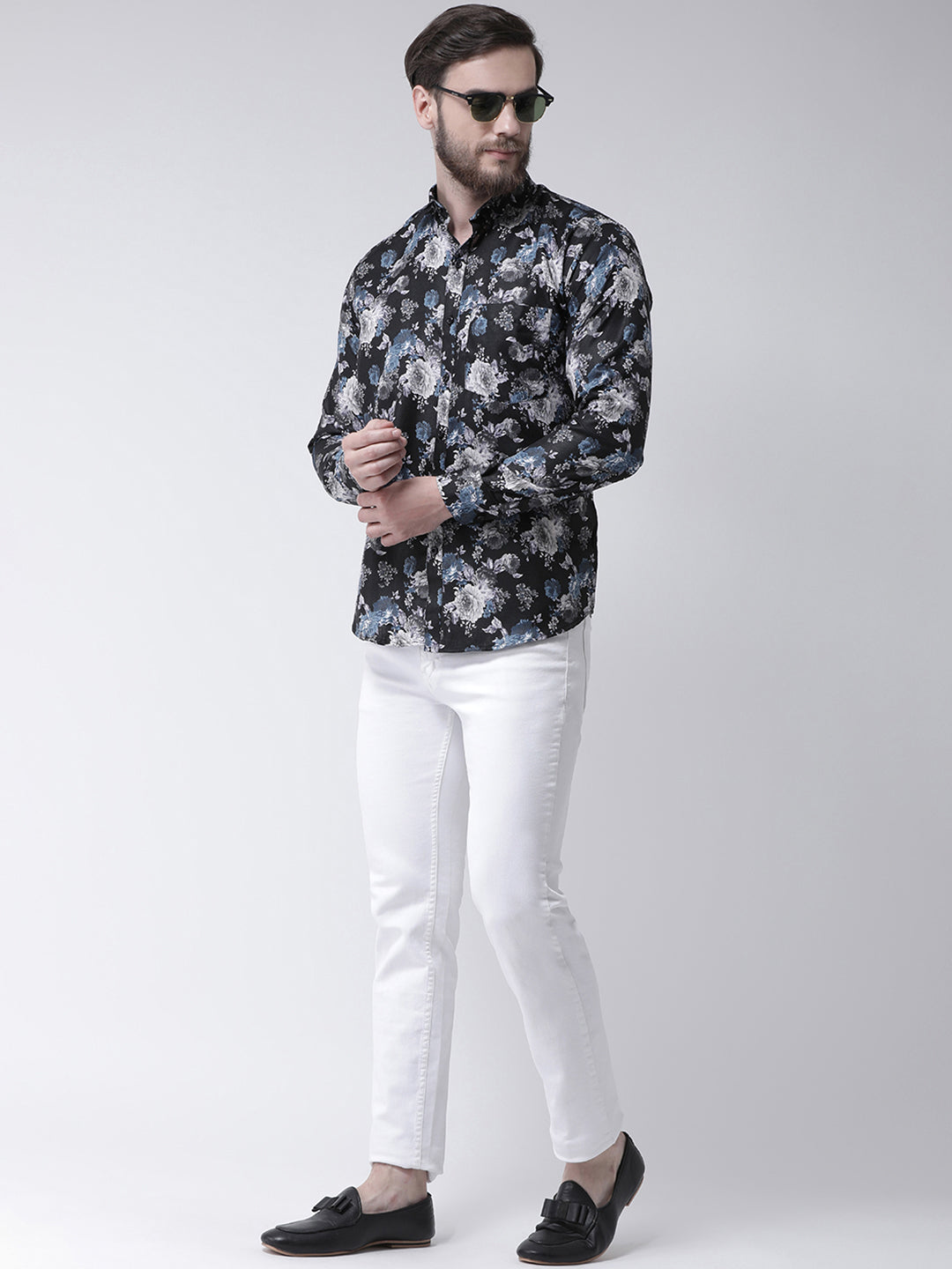 Hangup Men's Casual Printed Cotton Viscose Shirt