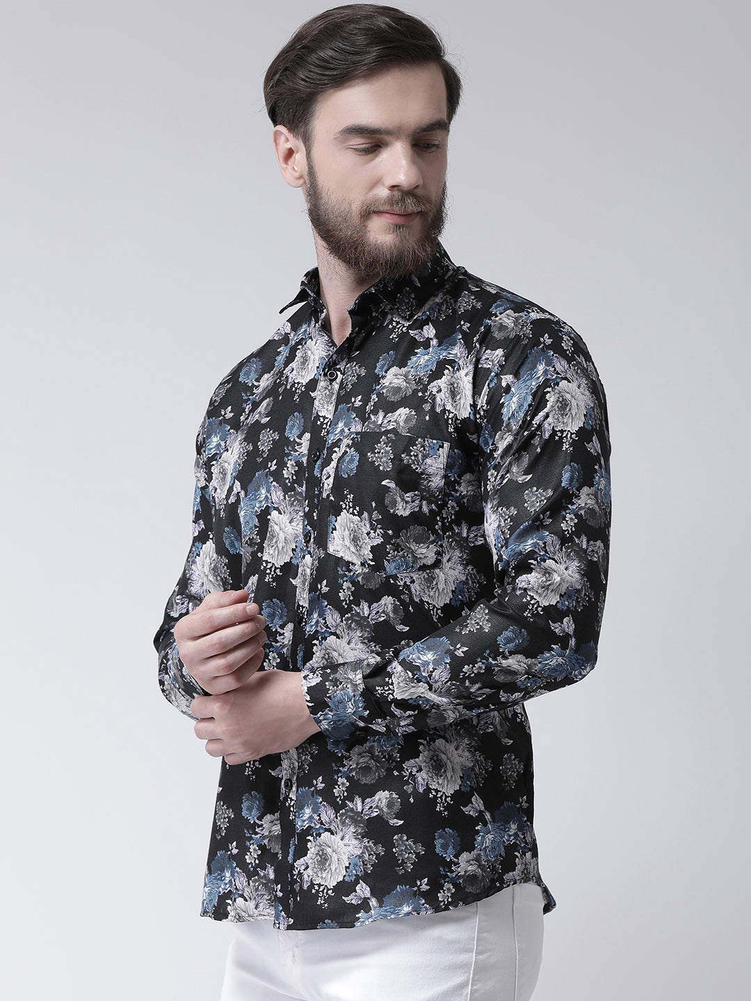 Hangup Men's Casual Printed Cotton Viscose Shirt