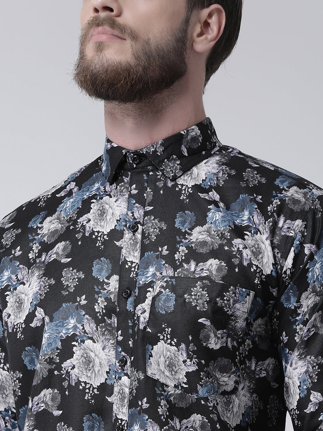 Hangup Men's Casual Printed Cotton Viscose Shirt