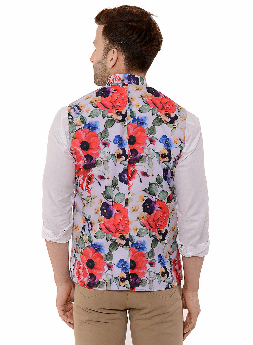 Hangup Men's Printed Blend Party WaistCoat