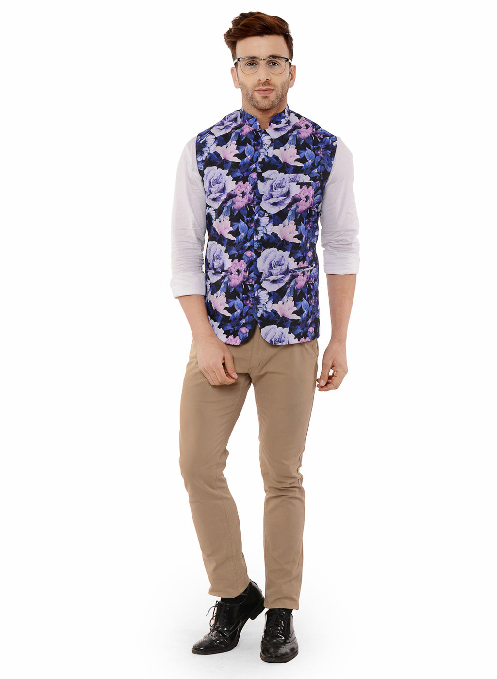 Hangup Men's Printed Blend Party WaistCoat