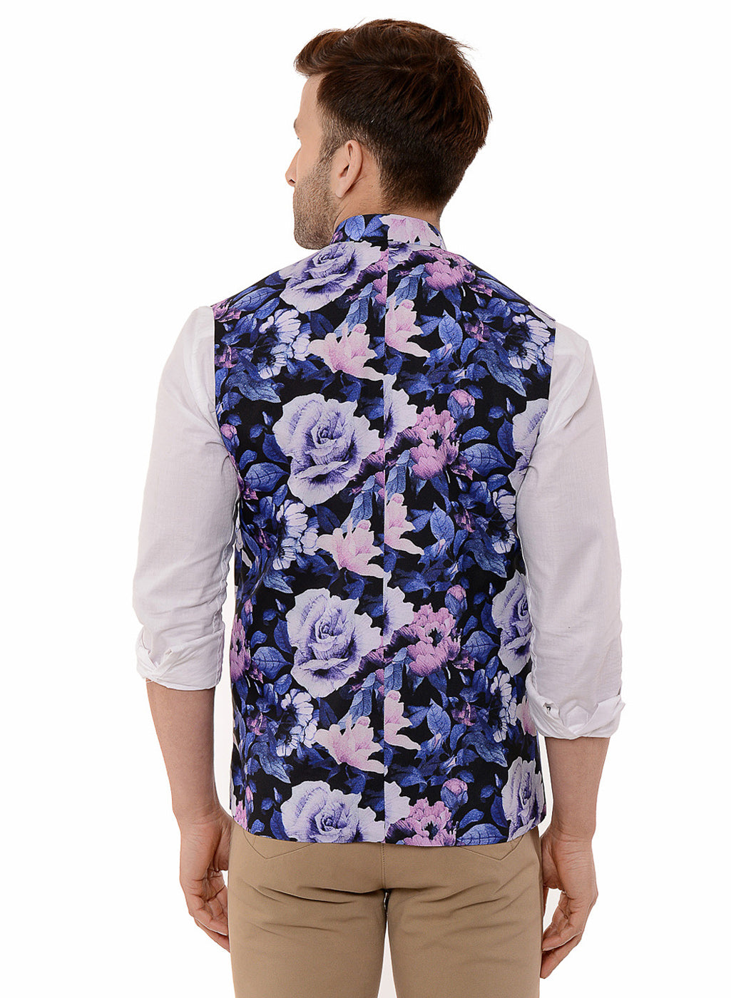 Hangup Men's Printed Blend Party WaistCoat