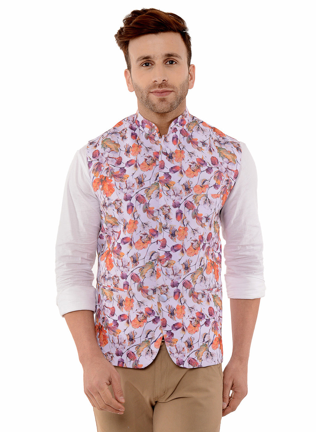 Hangup Men's Printed Blend Party WaistCoat