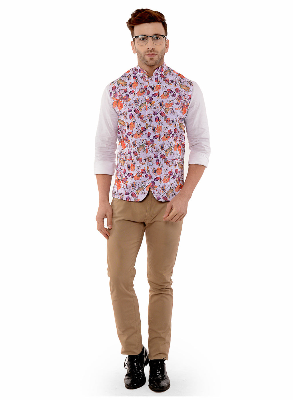 Hangup Men's Printed Blend Party WaistCoat