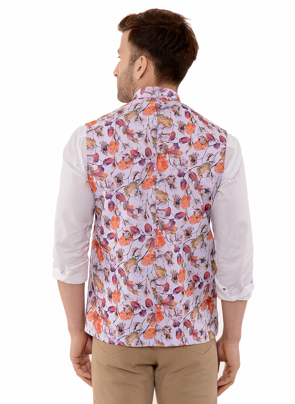 Hangup Men's Printed Blend Party WaistCoat