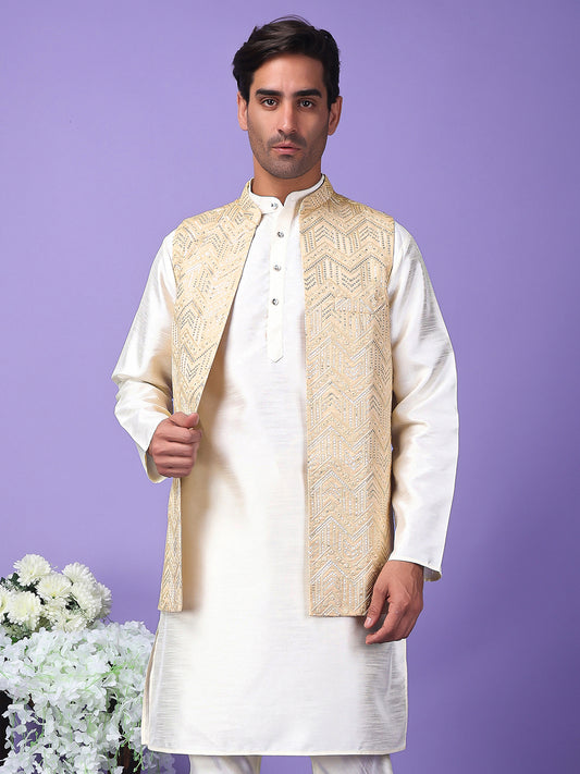 Hangup Men's Partywear Golden Nehru