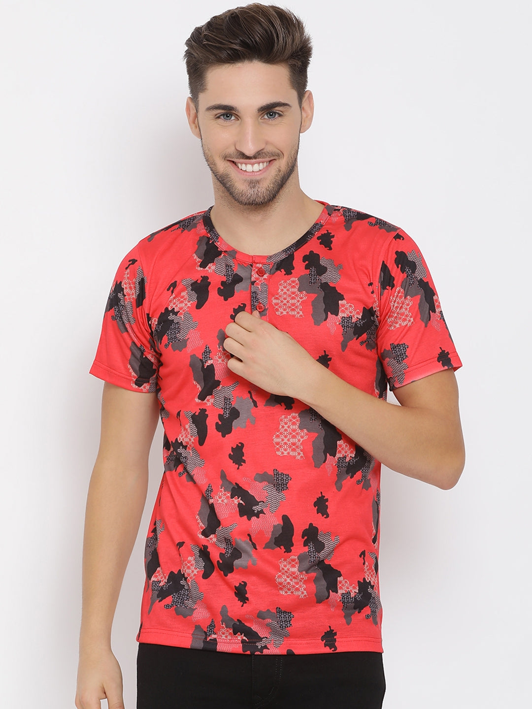 Hangup Men Printed Cotton Casual T shirt