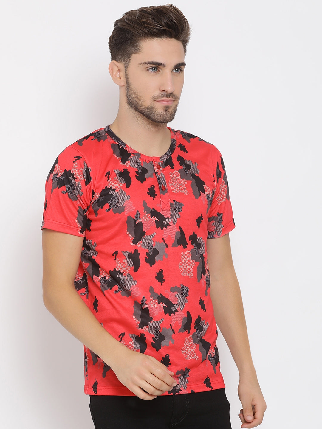 Hangup Men Printed Cotton Casual T shirt