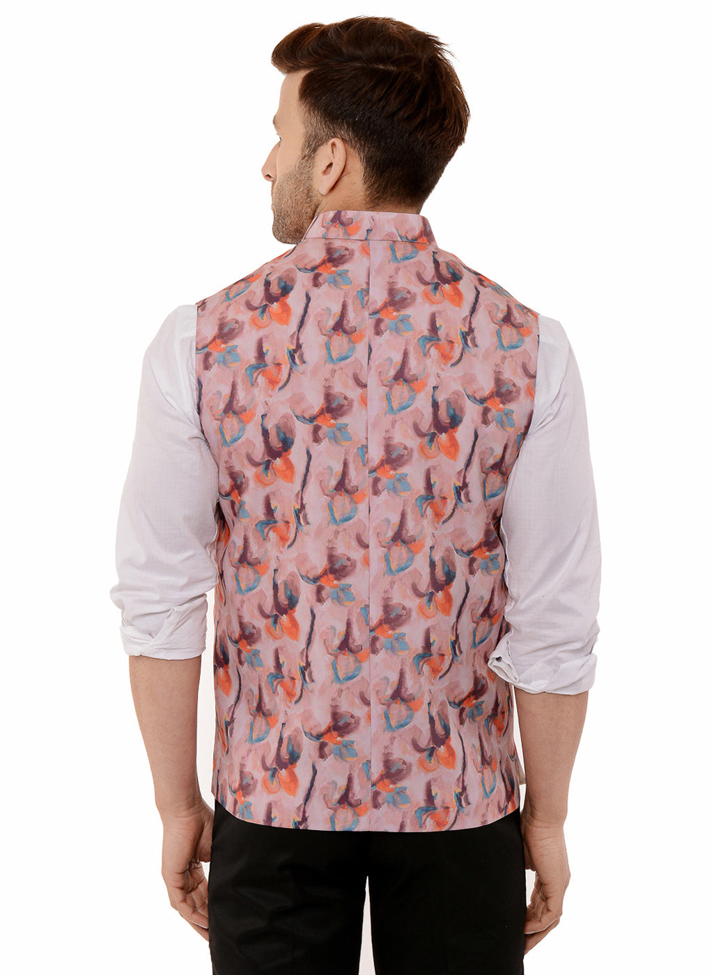 Hangup Men's Printed Blend Party WaistCoat