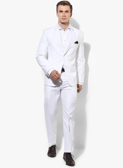 Hangup Men's Solid Formal Polyester Viscose Suit