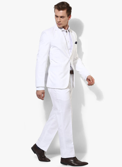 Hangup Men's Solid Formal Polyester Viscose Suit