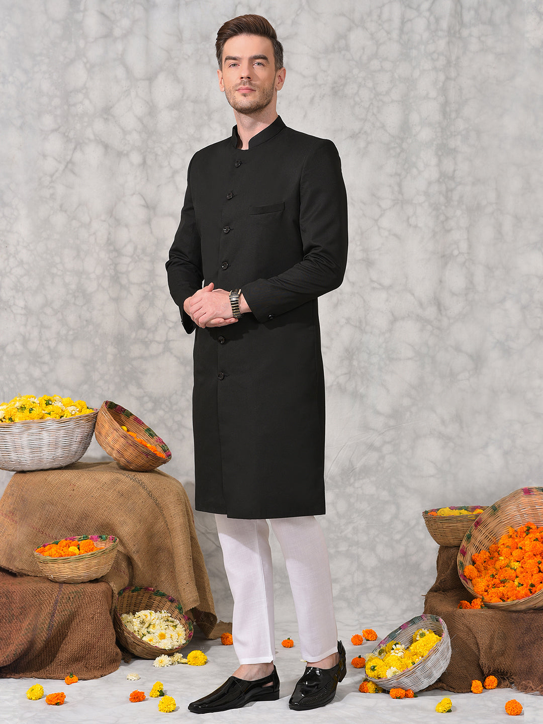 Hangup Men's Ethnic Sherwani with Pyjama Set