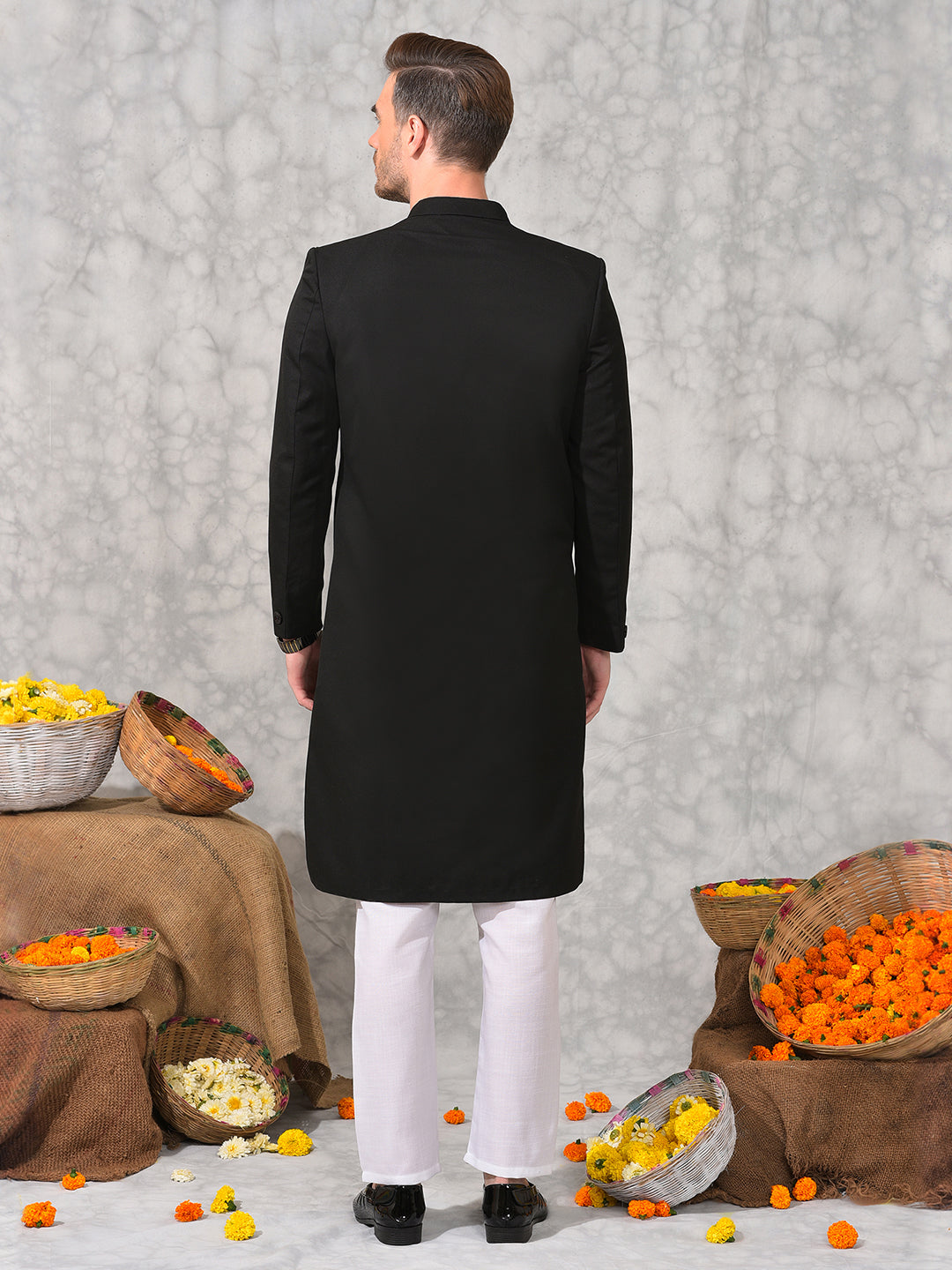 Hangup Men's Ethnic Sherwani with Pyjama Set