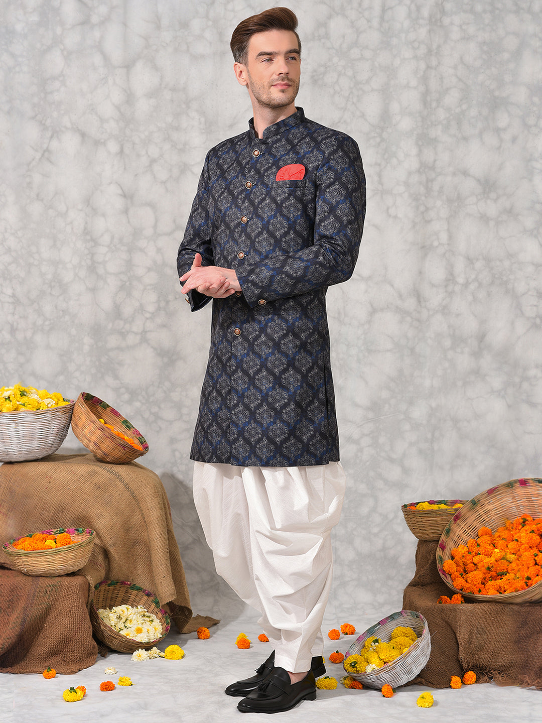 Hangup Men's Ethnic Sherwani with Salwar Set