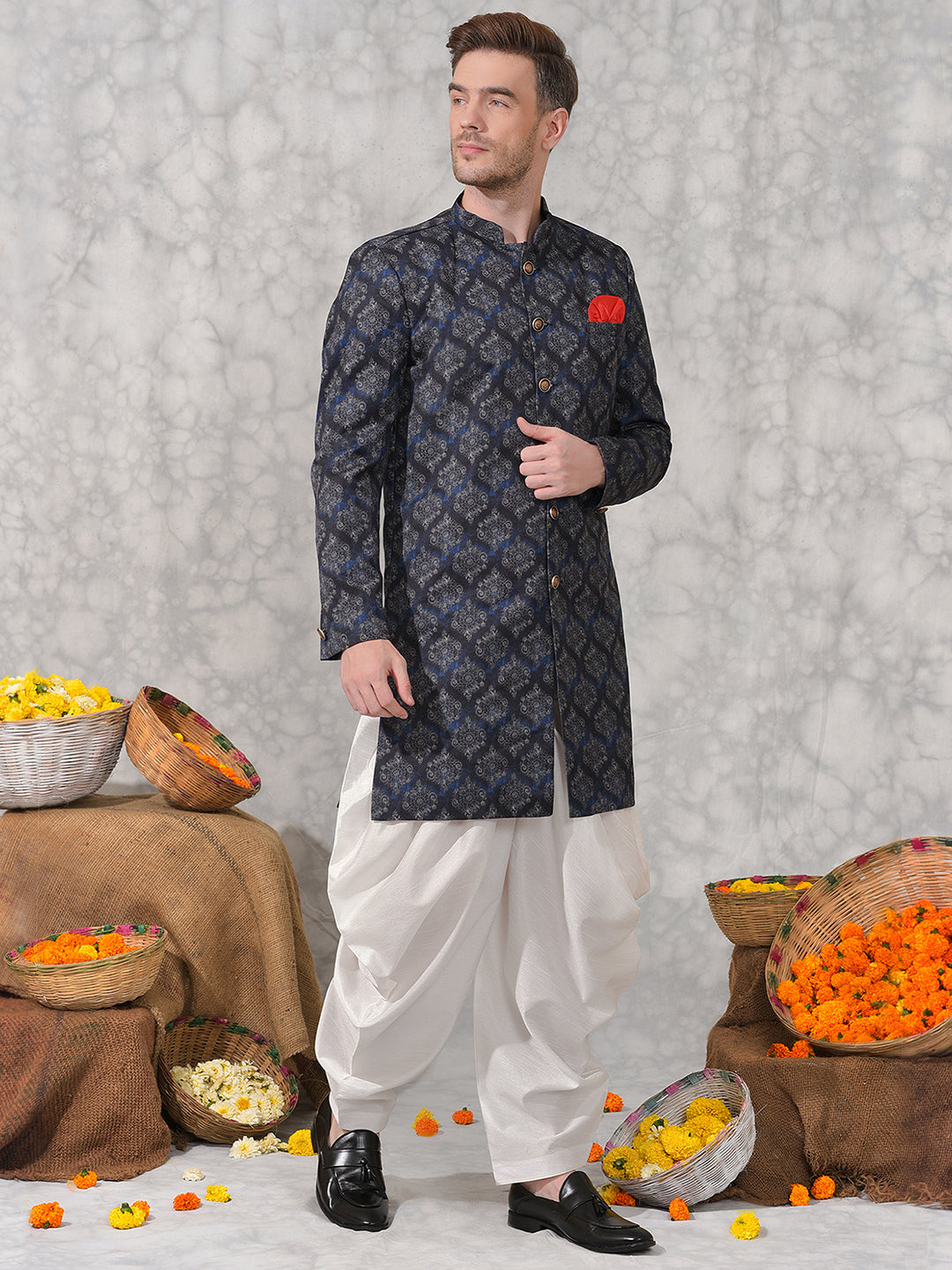 Hangup Men's Ethnic Sherwani with Salwar Set