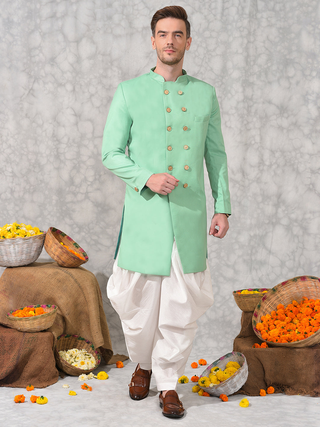 Hangup Men's Ethnic Sherwani with Salwar Set