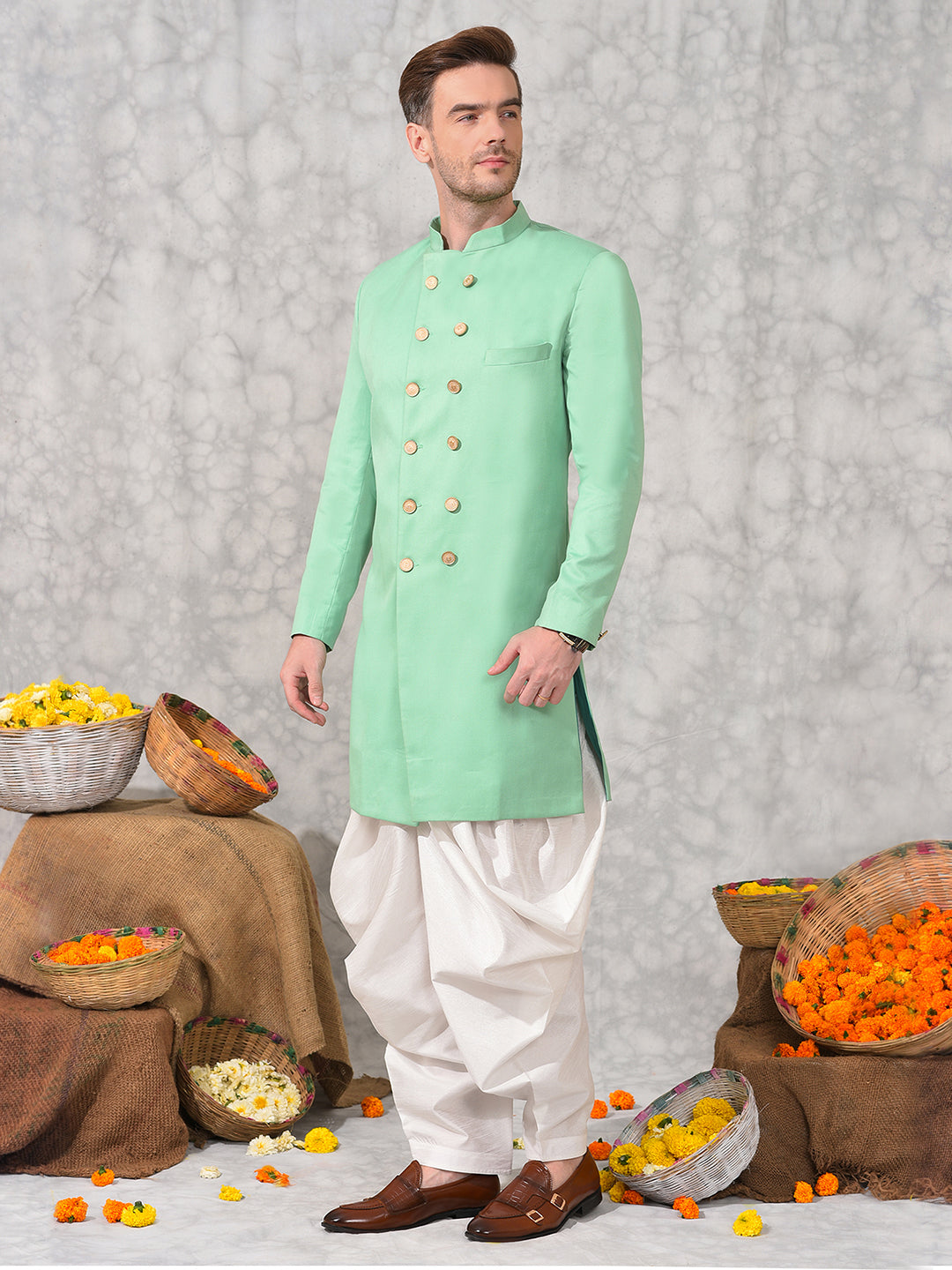 Hangup Men's Ethnic Sherwani with Salwar Set