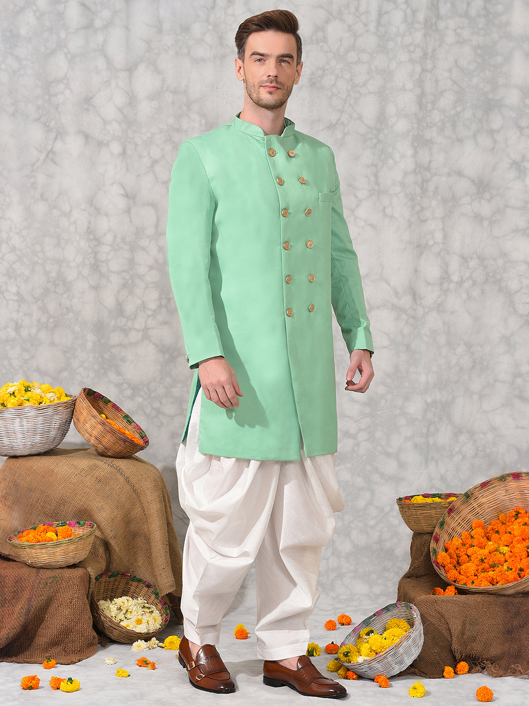 Hangup Men's Ethnic Sherwani with Salwar Set