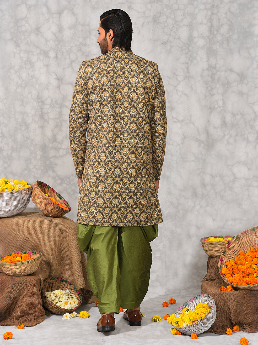 Hangup Men's Ethnic Sherwani with Salwar Set