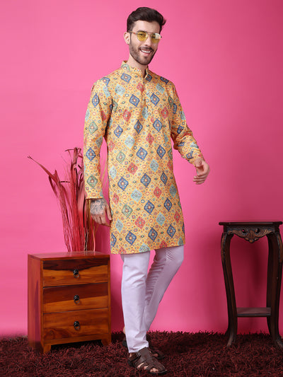 Hangup Men Partywear Embroidered  Multi color Kurta Pyjama Set