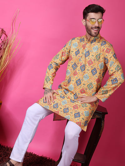 Hangup Men Partywear Embroidered  Multi color Kurta Pyjama Set