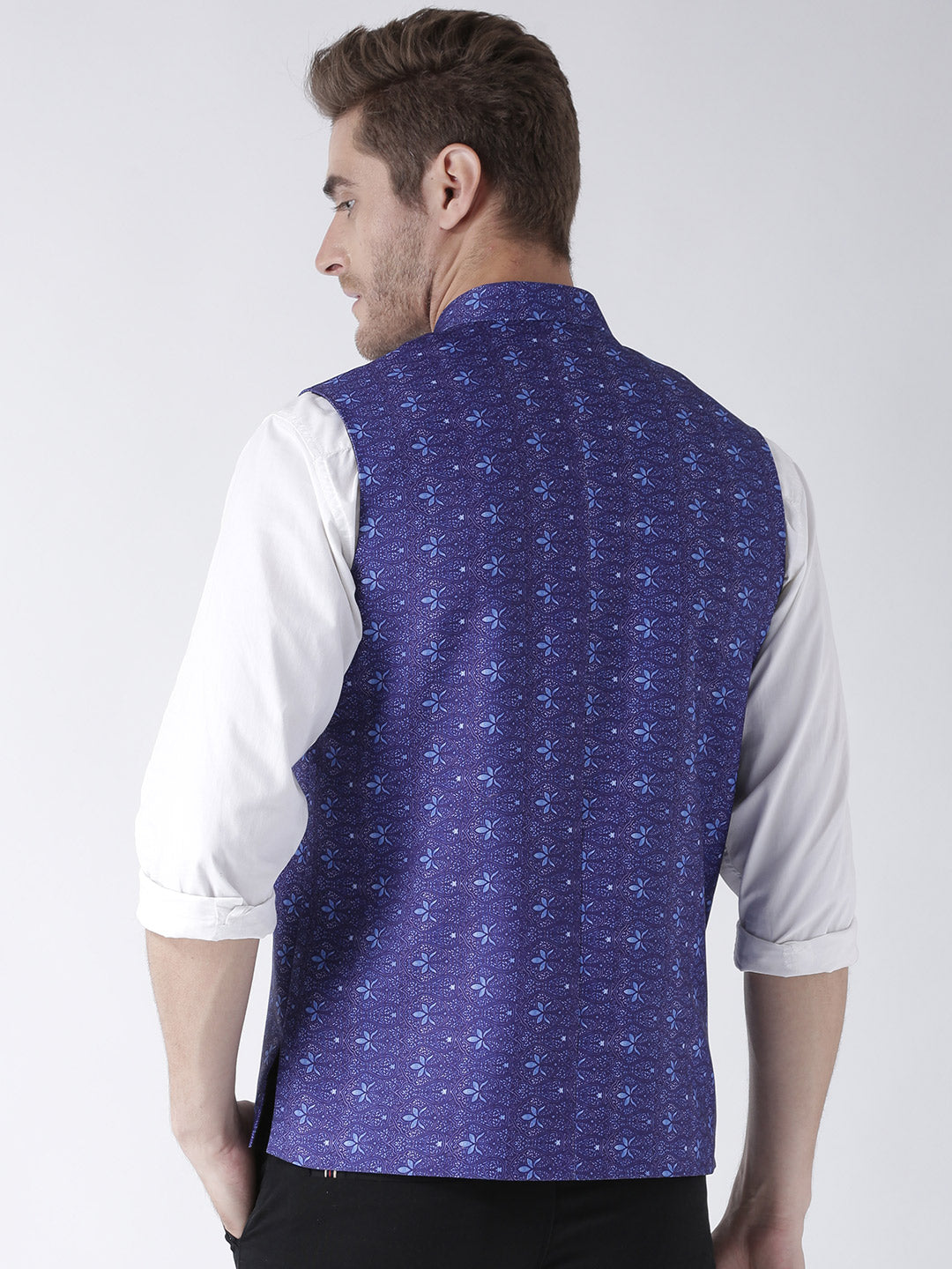 Hangup Men's Print Blend Formal WaistCoat