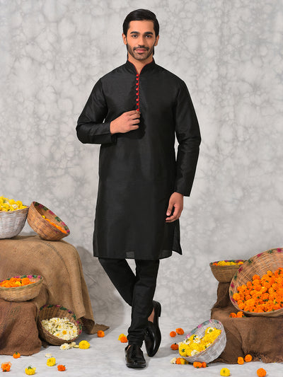 Hangup Men's Ethnic Indo Sherwani with Kurta Pyjama Set