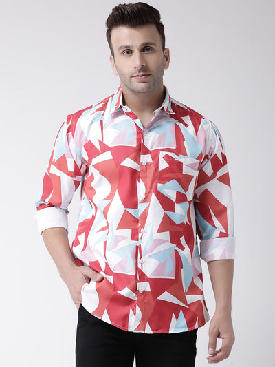 Hangup Men Casual Printed Cotton Blend Shirt