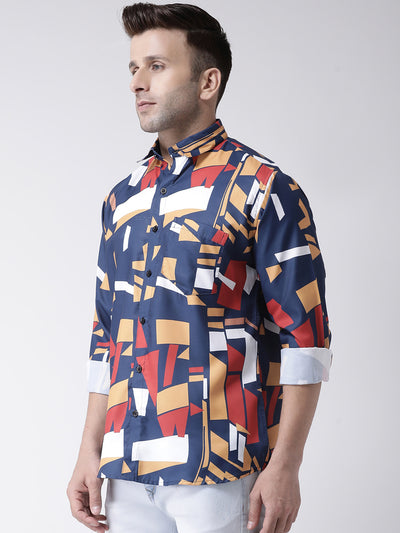 Hangup Men Casual Printed Cotton Blend Shirt