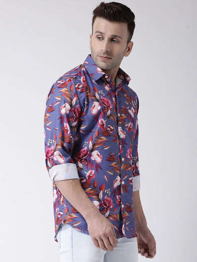 Hangup Men Casual Printed Cotton Blend Shirt