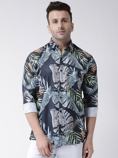 Hangup Men Casual Printed Cotton Blend Shirt