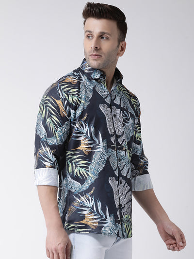 Hangup Men Casual Printed Cotton Blend Shirt